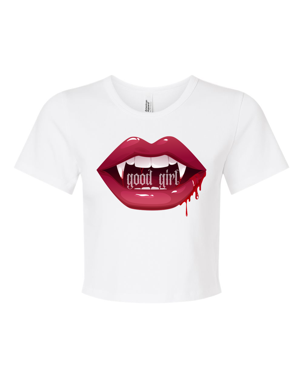 Good Girl Vampire Baby Ribbed Fitted Cropped Tee